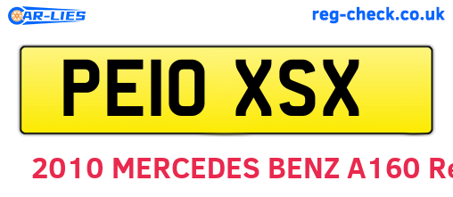 PE10XSX are the vehicle registration plates.