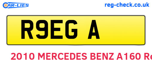 R9EGA are the vehicle registration plates.