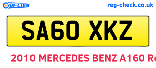 SA60XKZ are the vehicle registration plates.