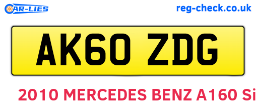 AK60ZDG are the vehicle registration plates.
