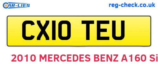 CX10TEU are the vehicle registration plates.