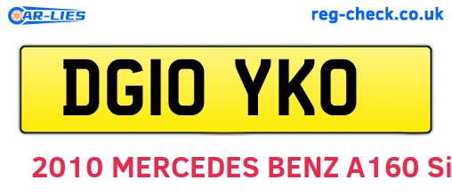 DG10YKO are the vehicle registration plates.