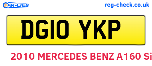 DG10YKP are the vehicle registration plates.