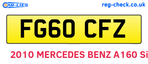 FG60CFZ are the vehicle registration plates.