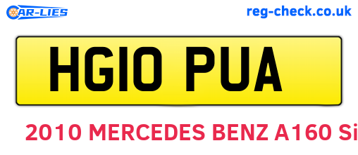 HG10PUA are the vehicle registration plates.