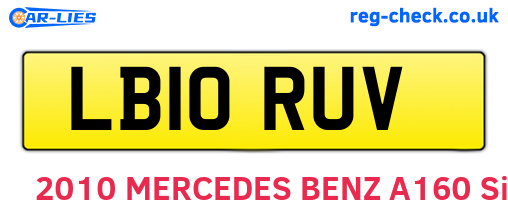 LB10RUV are the vehicle registration plates.