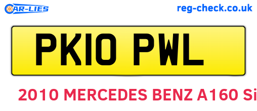 PK10PWL are the vehicle registration plates.