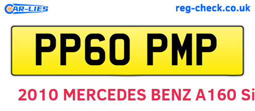 PP60PMP are the vehicle registration plates.