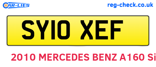 SY10XEF are the vehicle registration plates.