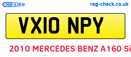 VX10NPY are the vehicle registration plates.