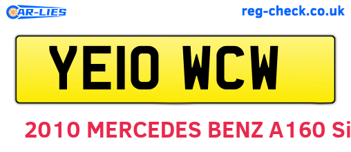 YE10WCW are the vehicle registration plates.