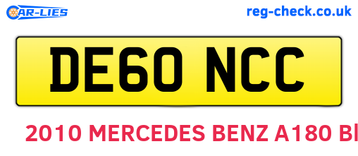 DE60NCC are the vehicle registration plates.