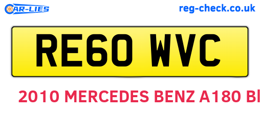 RE60WVC are the vehicle registration plates.