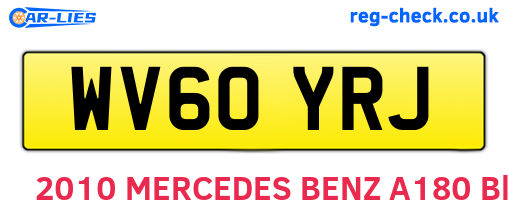 WV60YRJ are the vehicle registration plates.