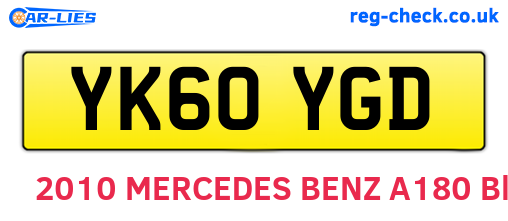 YK60YGD are the vehicle registration plates.