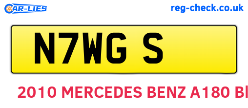N7WGS are the vehicle registration plates.