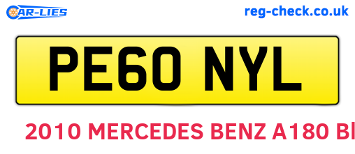 PE60NYL are the vehicle registration plates.