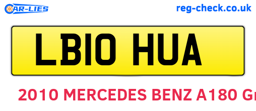 LB10HUA are the vehicle registration plates.