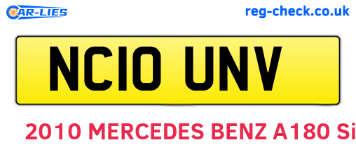 NC10UNV are the vehicle registration plates.