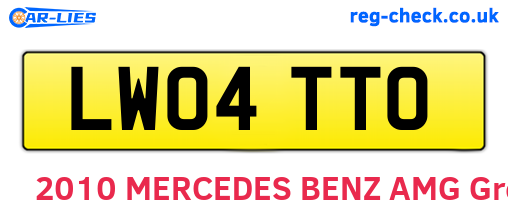 LW04TTO are the vehicle registration plates.