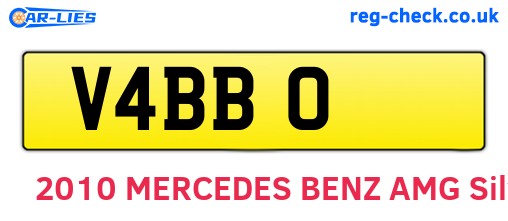 V4BBO are the vehicle registration plates.