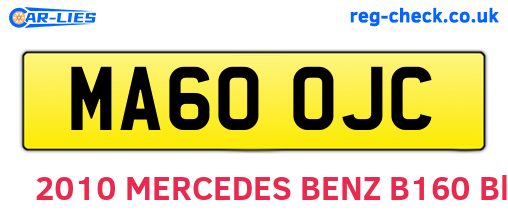 MA60OJC are the vehicle registration plates.