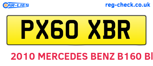 PX60XBR are the vehicle registration plates.