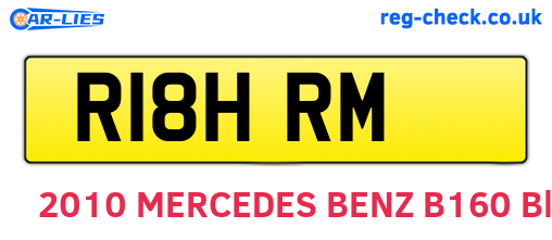 R18HRM are the vehicle registration plates.