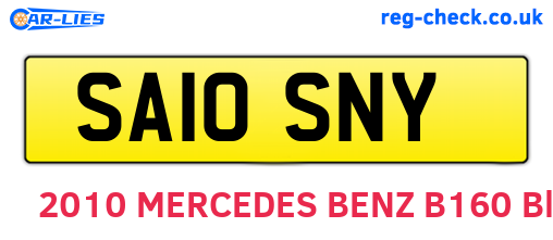 SA10SNY are the vehicle registration plates.
