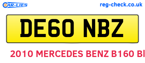 DE60NBZ are the vehicle registration plates.