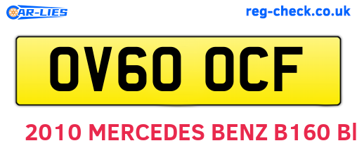 OV60OCF are the vehicle registration plates.