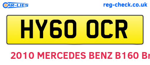 HY60OCR are the vehicle registration plates.