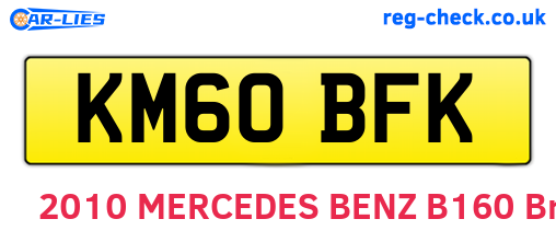 KM60BFK are the vehicle registration plates.