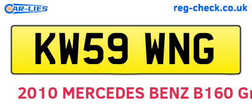 KW59WNG are the vehicle registration plates.
