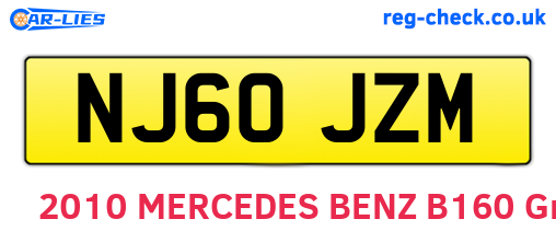 NJ60JZM are the vehicle registration plates.