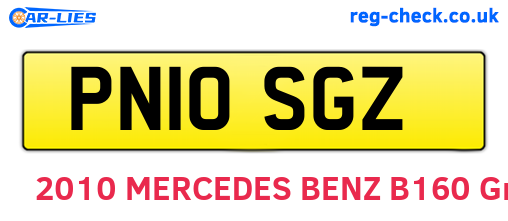 PN10SGZ are the vehicle registration plates.