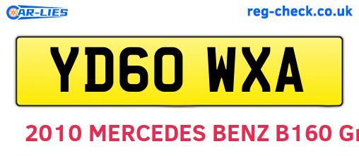 YD60WXA are the vehicle registration plates.