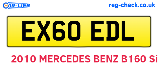 EX60EDL are the vehicle registration plates.