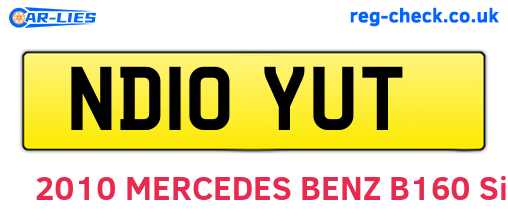 ND10YUT are the vehicle registration plates.