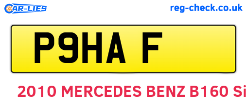 P9HAF are the vehicle registration plates.