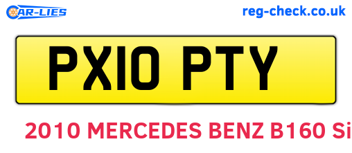 PX10PTY are the vehicle registration plates.