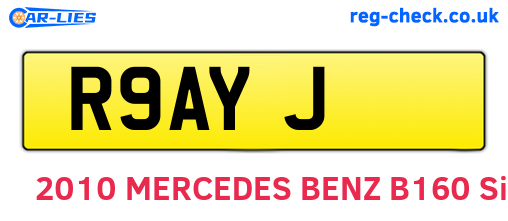 R9AYJ are the vehicle registration plates.