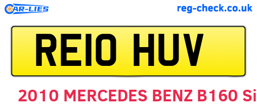 RE10HUV are the vehicle registration plates.