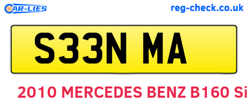 S33NMA are the vehicle registration plates.