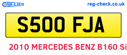 S500FJA are the vehicle registration plates.