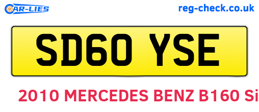 SD60YSE are the vehicle registration plates.