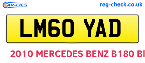 LM60YAD are the vehicle registration plates.