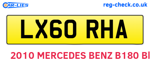 LX60RHA are the vehicle registration plates.