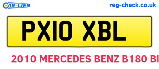 PX10XBL are the vehicle registration plates.