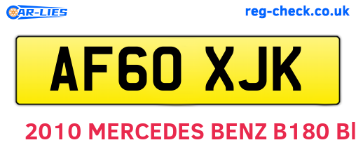 AF60XJK are the vehicle registration plates.